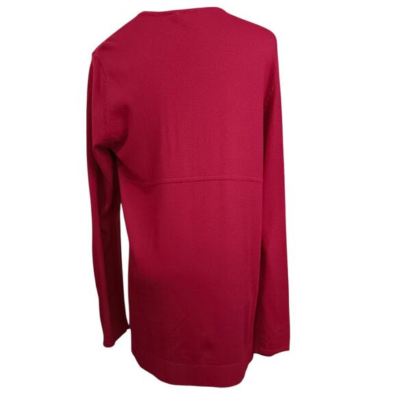J.JILL Sweater Tunic Top Small Flowy Red Soft Staple Basic Casual Career Travel - Picture 2 of 7